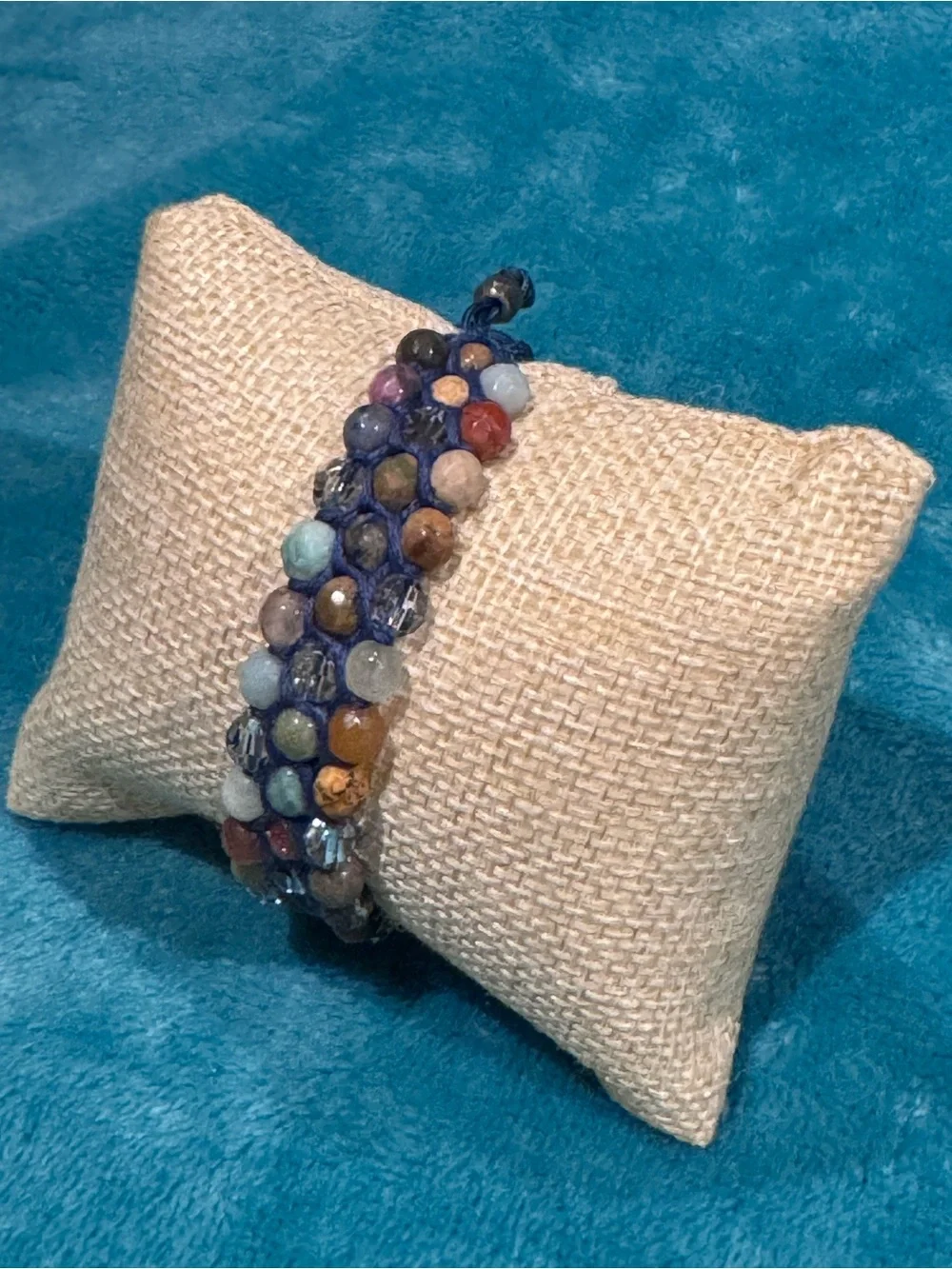 Adjustable Multicolor Beaded Cord Bracelet